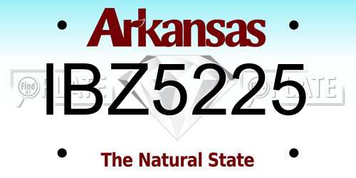IBZ5225 Arkansas License Plate