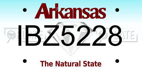 IBZ5228 Arkansas License Plate
