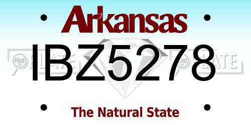 IBZ5278 Arkansas License Plate