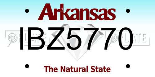 IBZ5770 Arkansas License Plate