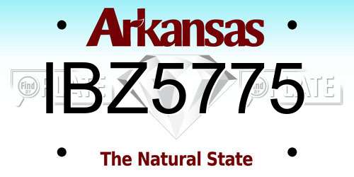 IBZ5775 Arkansas License Plate