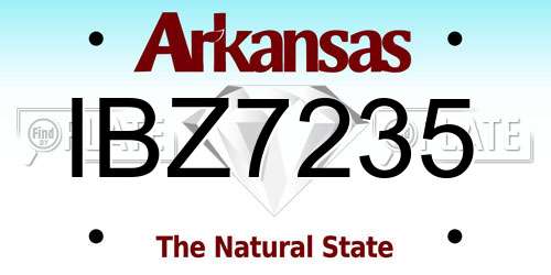 IBZ7235 Arkansas License Plate