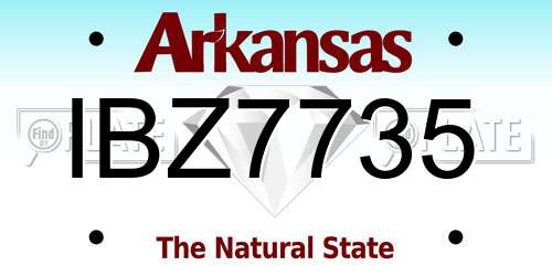 IBZ7735 Arkansas License Plate