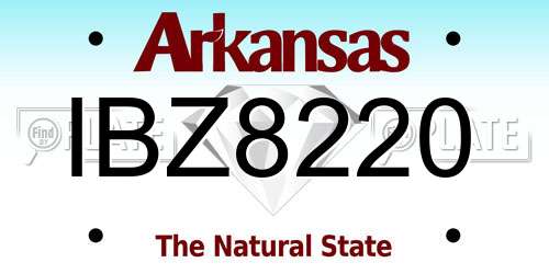 IBZ8220 Arkansas License Plate