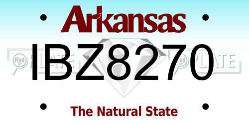 IBZ8270 Arkansas License Plate