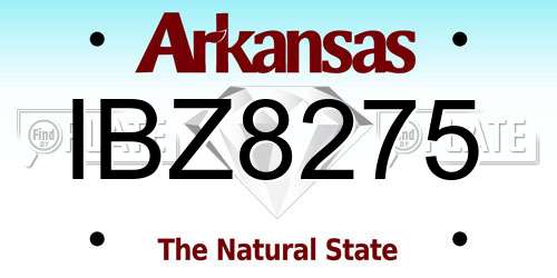 IBZ8275 Arkansas License Plate