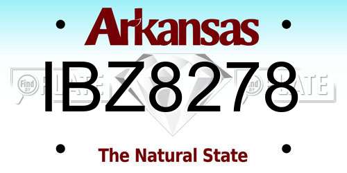 IBZ8278 Arkansas License Plate