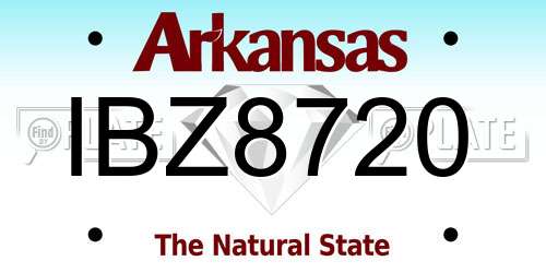 IBZ8720 Arkansas License Plate