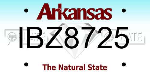 IBZ8725 Arkansas License Plate