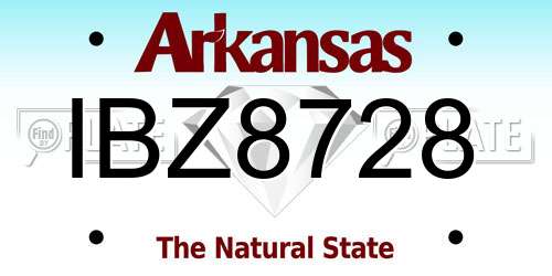 IBZ8728 Arkansas License Plate