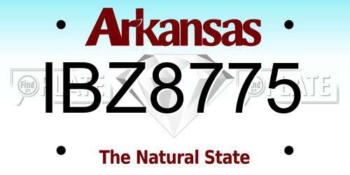 IBZ8775 Arkansas License Plate