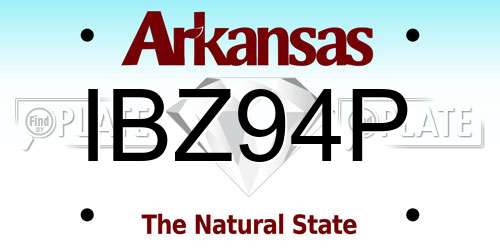IBZ94P Arkansas License Plate