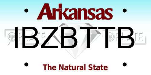 IBZBTTB Arkansas License Plate