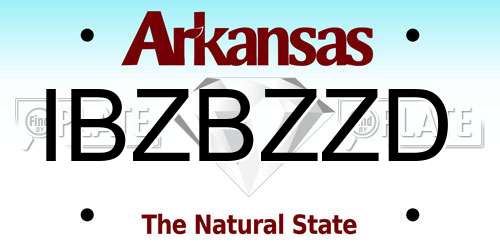 IBZBZZD Arkansas License Plate