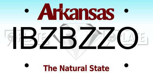 IBZBZZO Arkansas License Plate