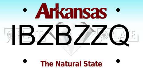 IBZBZZQ Arkansas License Plate