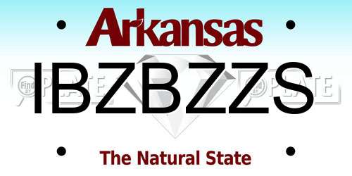 IBZBZZS Arkansas License Plate