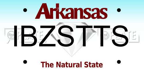 IBZSTTS Arkansas License Plate