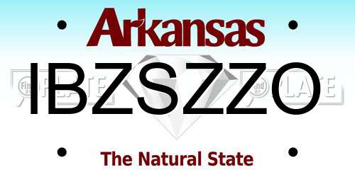 IBZSZZO Arkansas License Plate
