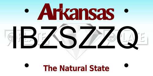 IBZSZZQ Arkansas License Plate