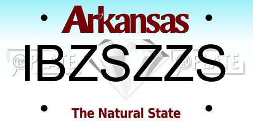 IBZSZZS Arkansas License Plate