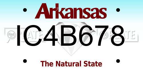 IC4B678 Arkansas License Plate