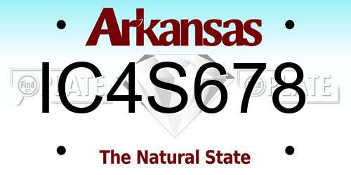 IC4S678 Arkansas License Plate