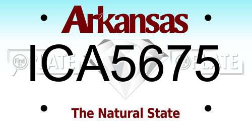ICA5675 Arkansas License Plate
