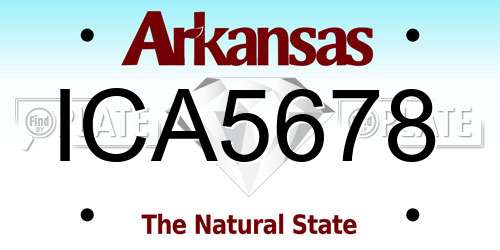 ICA5678 Arkansas License Plate