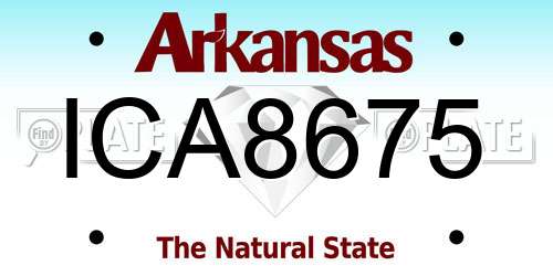 ICA8675 Arkansas License Plate