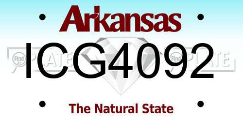 ICG4092 Arkansas License Plate