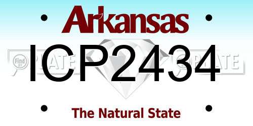 ICP2434 Arkansas License Plate