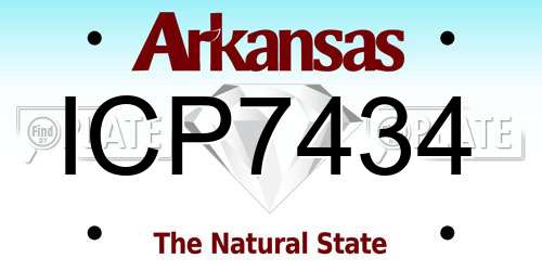 ICP7434 Arkansas License Plate