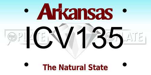 ICV135 Arkansas License Plate