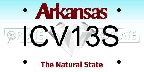 ICV13S Arkansas License Plate