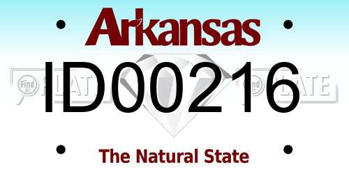 ID00216 Arkansas License Plate