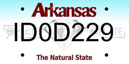 ID0D229 Arkansas License Plate