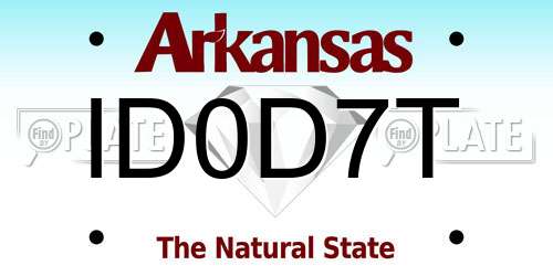 ID0D7T Arkansas License Plate