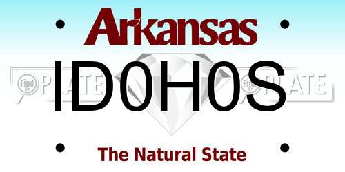 ID0H0S Arkansas License Plate