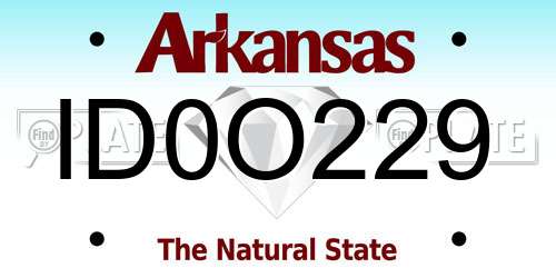 ID0O229 Arkansas License Plate