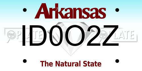 ID0O2Z Arkansas License Plate