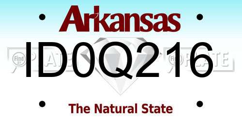 ID0Q216 Arkansas License Plate