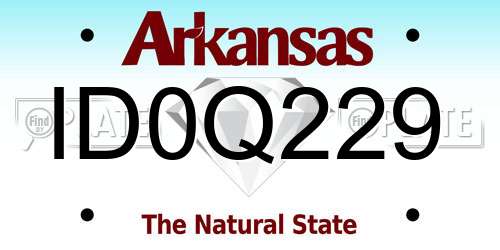 ID0Q229 Arkansas License Plate