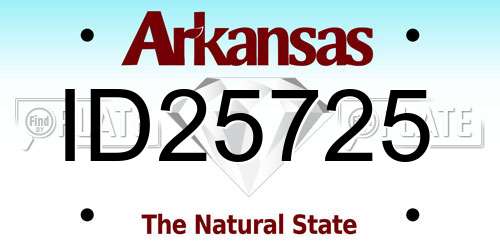 ID25725 Arkansas License Plate