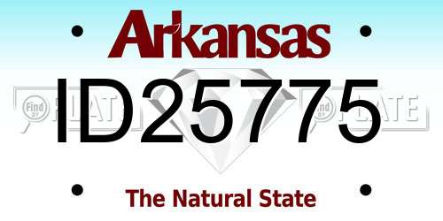 ID25775 Arkansas License Plate