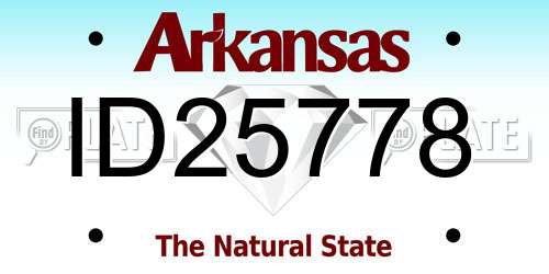 ID25778 Arkansas License Plate