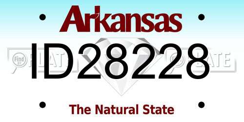 ID28228 Arkansas License Plate