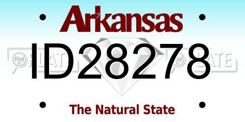 ID28278 Arkansas License Plate