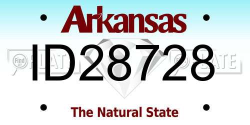ID28728 Arkansas License Plate