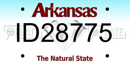 ID28775 Arkansas License Plate